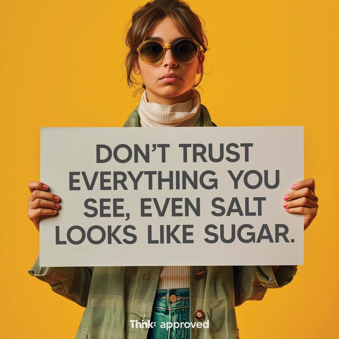 Don’t trust everything you see, even salt looks like sugar.