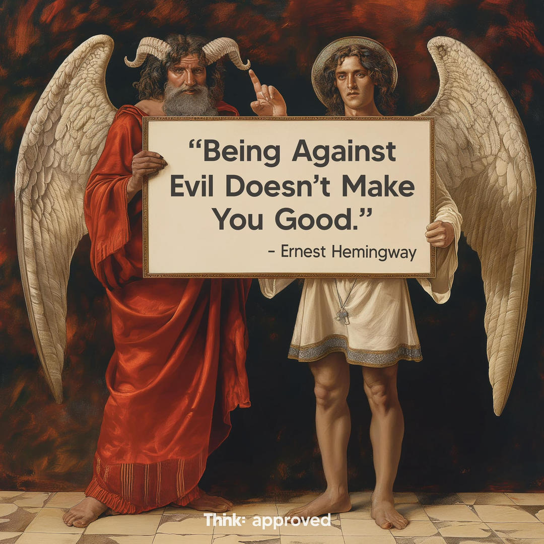 “Being Against Evil Doesn’t Make You Good.” - Ernest Hemingway – Thnk ...