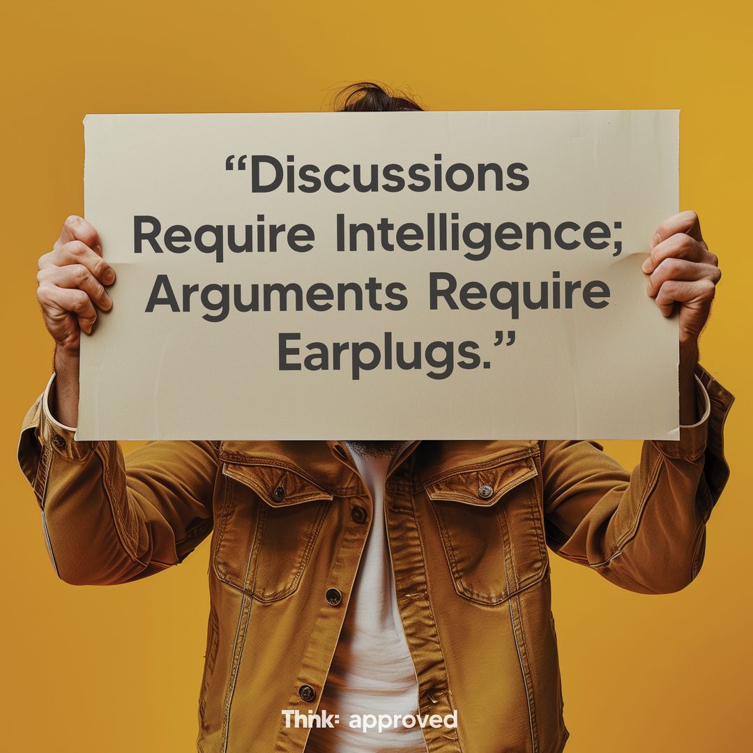 Discussions Require Intelligence; Arguments Require Earplugs.