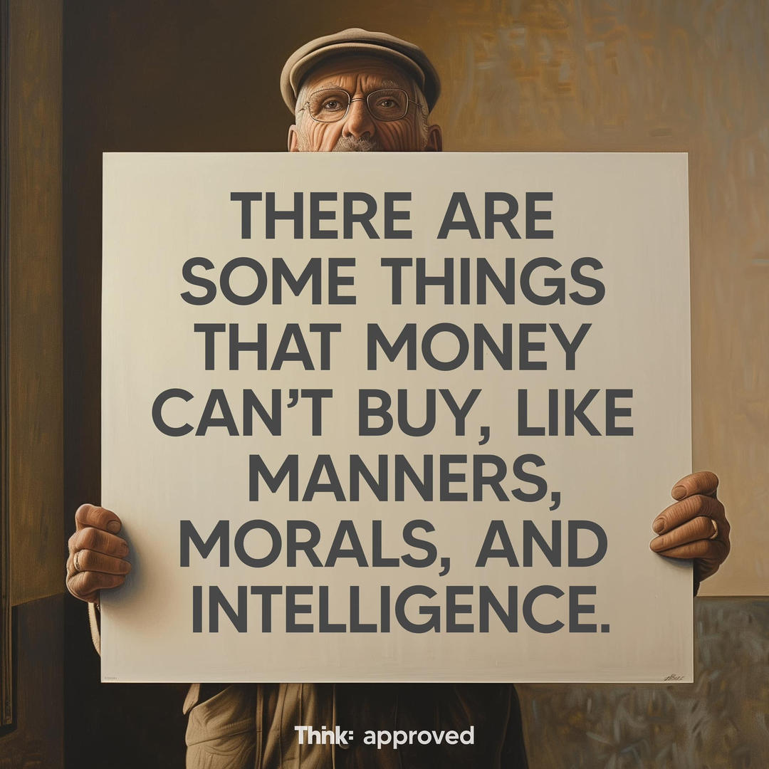 There Are Some Things That Money Can’t Buy, Like Manners, Morals, and Intelligence