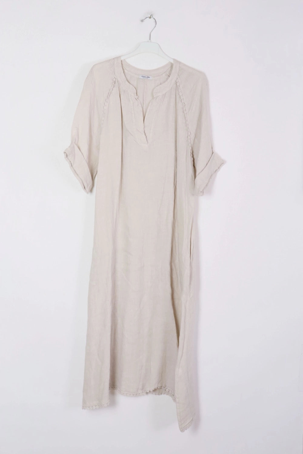 LÉA & LUC V-Neck Long Linen Dress