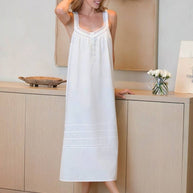 Hazel White Cotton Nightgown