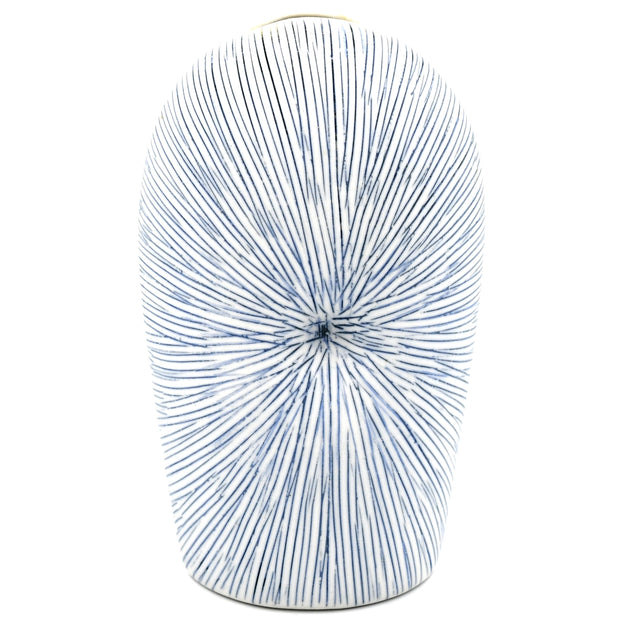 AFT Blue Striped Diva Tall Mini S-Handcrafted Porcelain Bud Vase