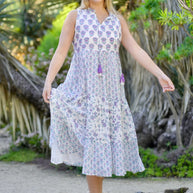 Dolma Nola Sleeveless Block Print Dress