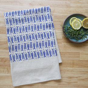 The High Fiber Handprinted Fish Kitchen Towel