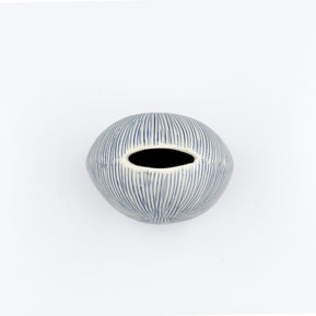 AFT Blue Striped Diva Tall Mini S-Handcrafted Porcelain Bud Vase