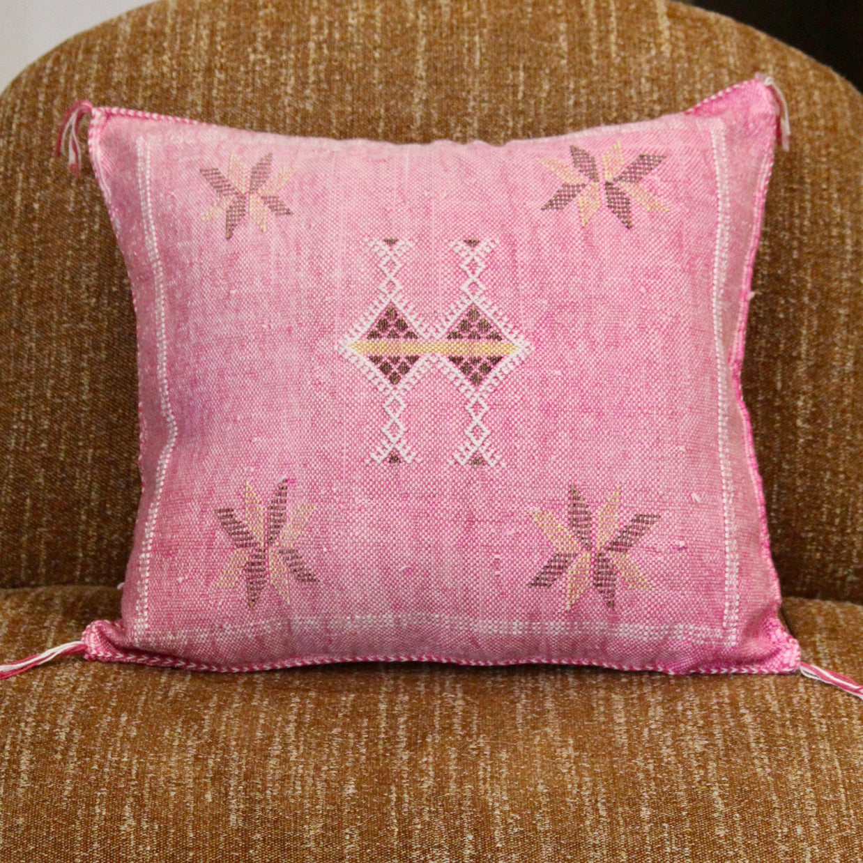 Eclectic Collective Pink Silk Sabra Pillow