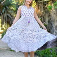 Dolma Nola Sleeveless Block Print Dress