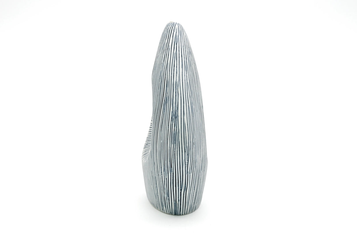 AFT Blue Striped Spezia Mini M-Handcrafted Porcelain Bud Vase