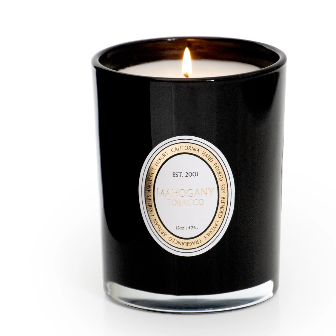 Mahogany Tobacco 15 oz. Glass Candle