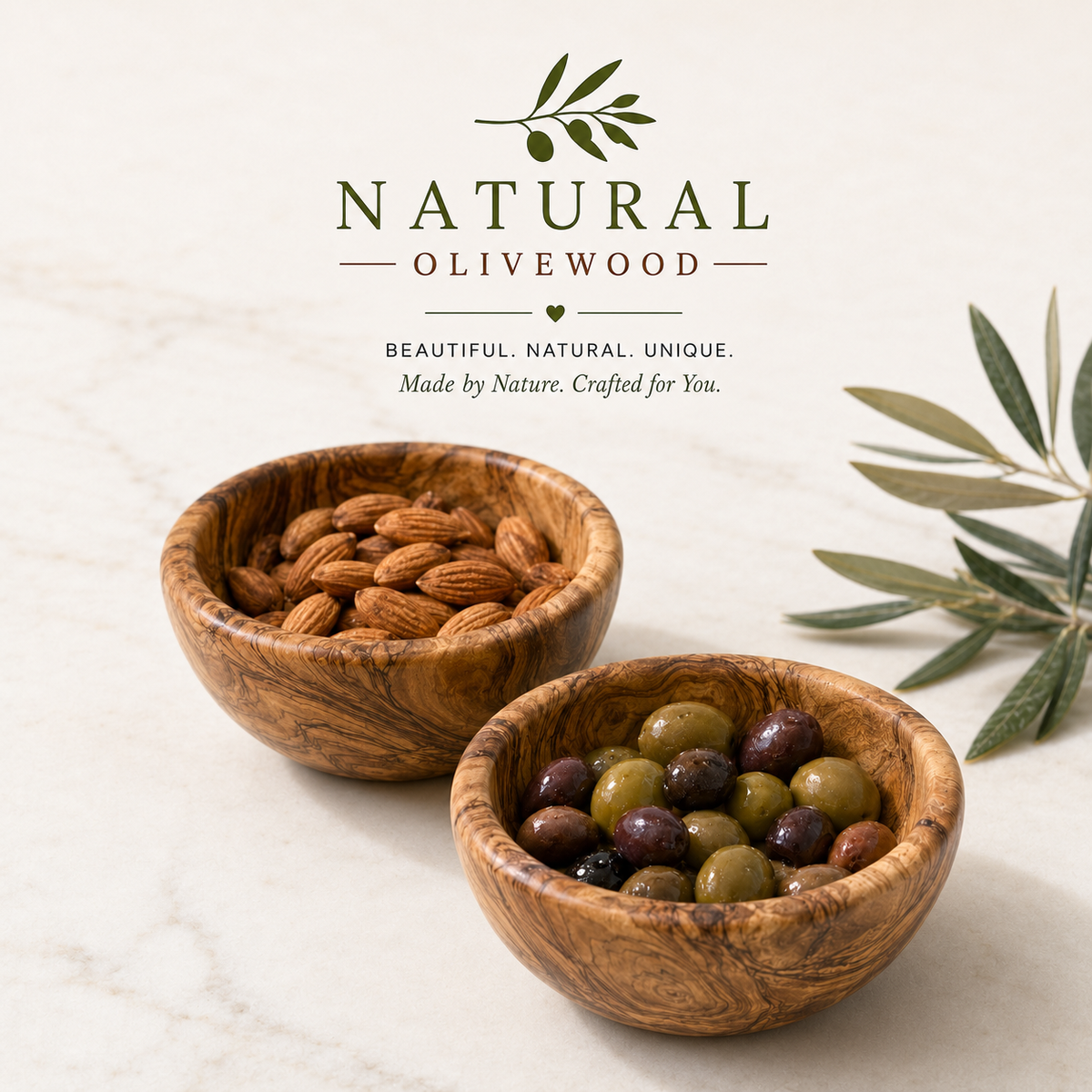 Natural OliveWood Small Olive Wood Snack Bowl