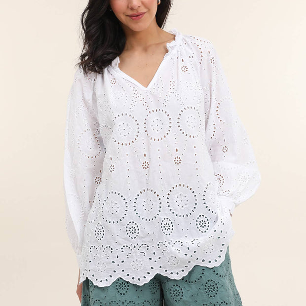 LÈA & LUC Broderie Anglaise 100% Cotton Blouse