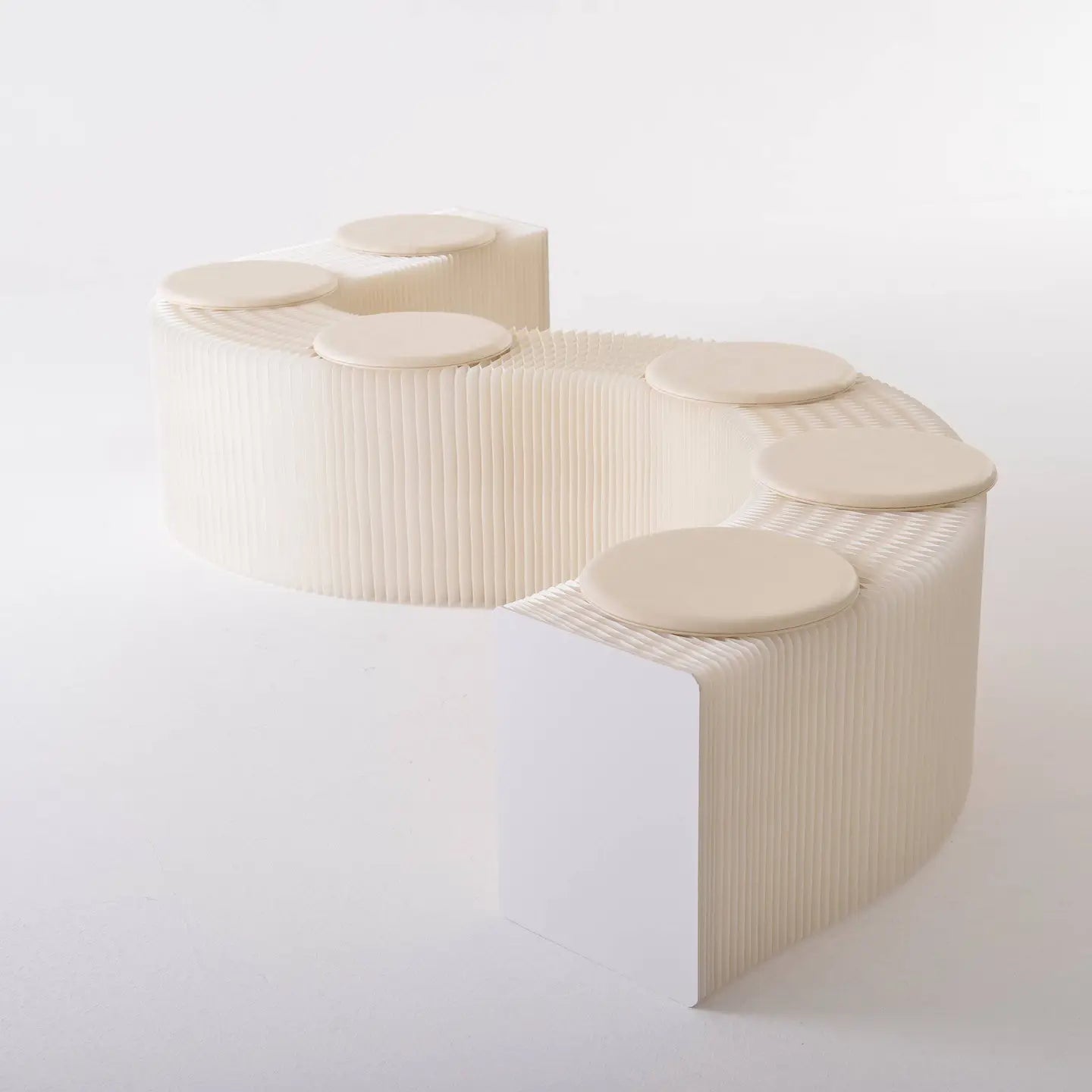 Foldable Paper Bench and Cushions