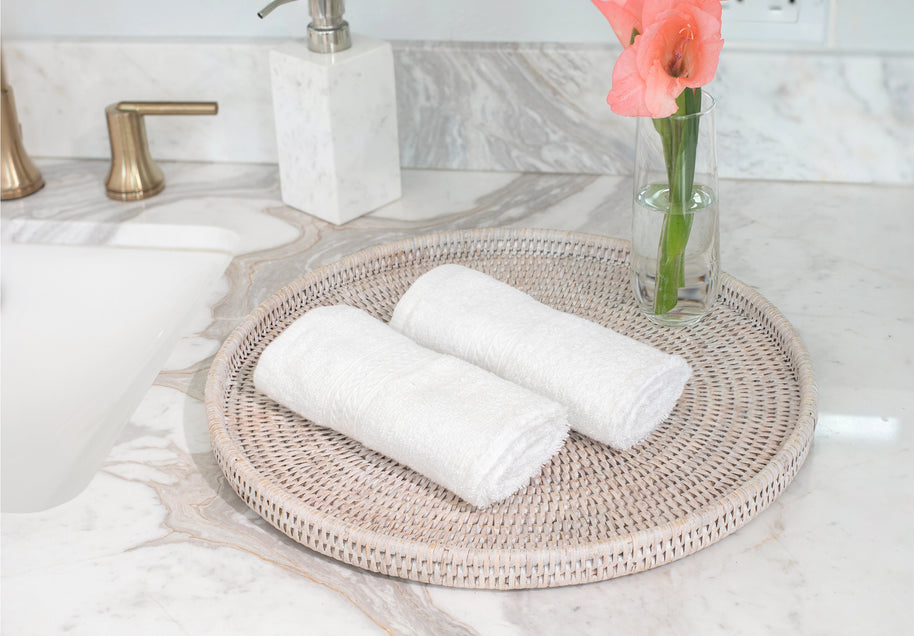 Artifacts Trading Company Rattan Round Flat Tray