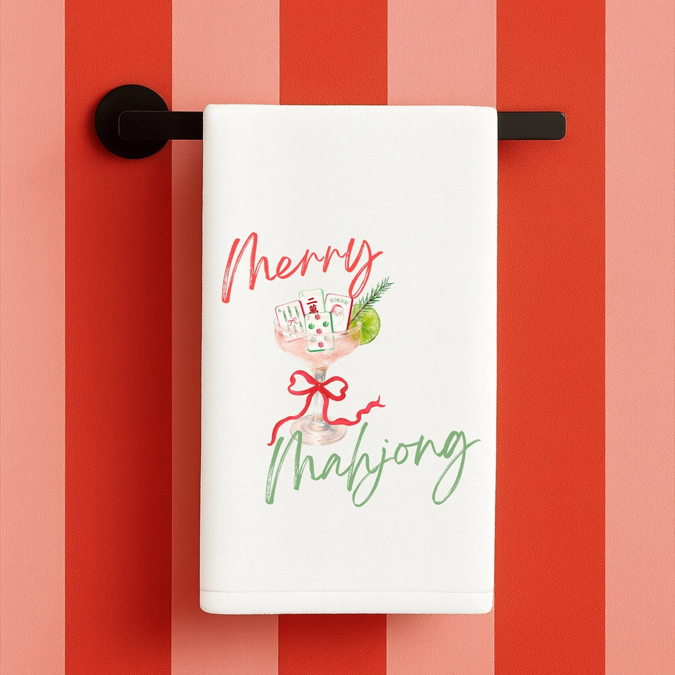 Mahjong Christmas Gift Towel Holiday Cute Hostess Gift