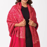 Paisley Embroidered Wool Shawl