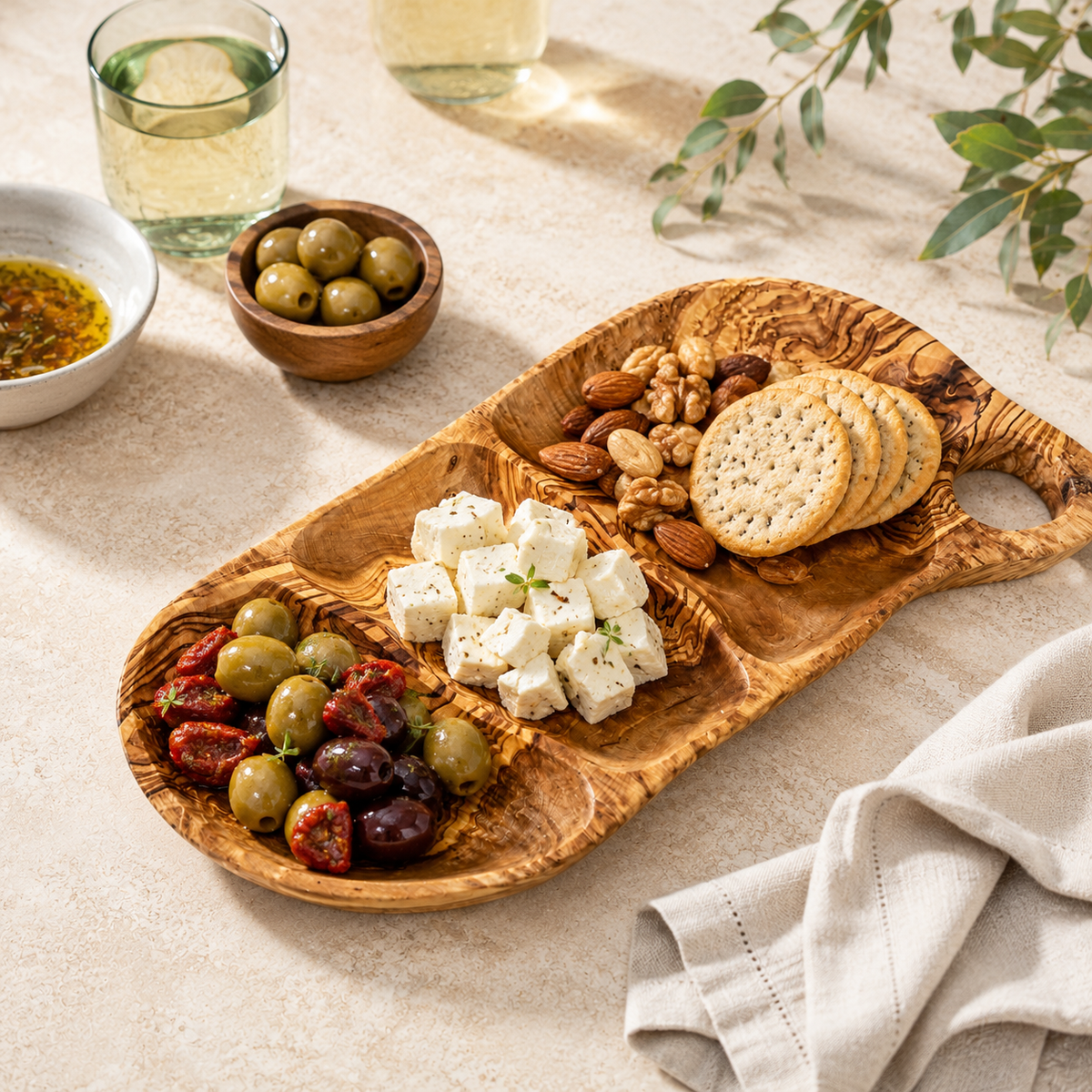 Olive Wood Appetizer Tray