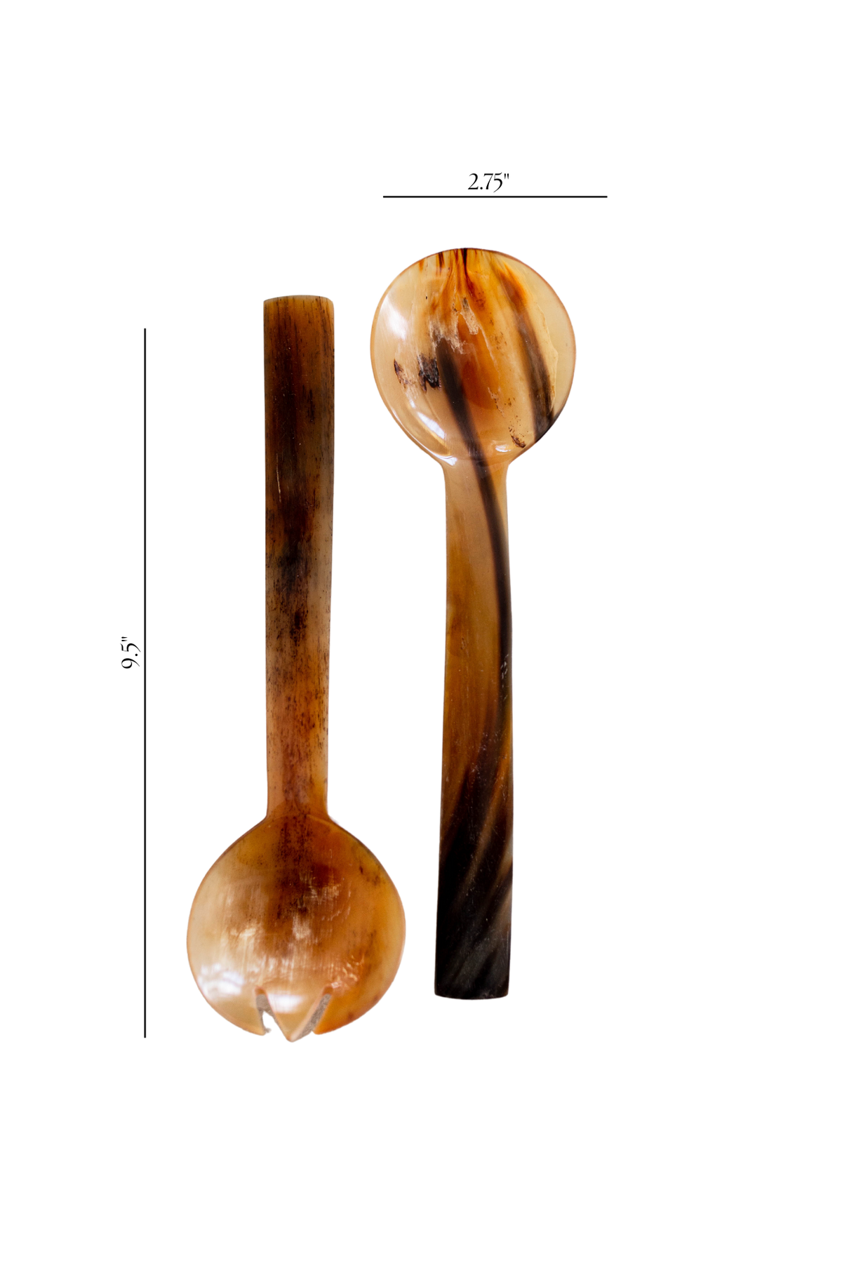 Luxe B Co Hand Cut Horn Salad Servers