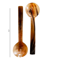 Luxe B Co Hand Cut Horn Salad Servers
