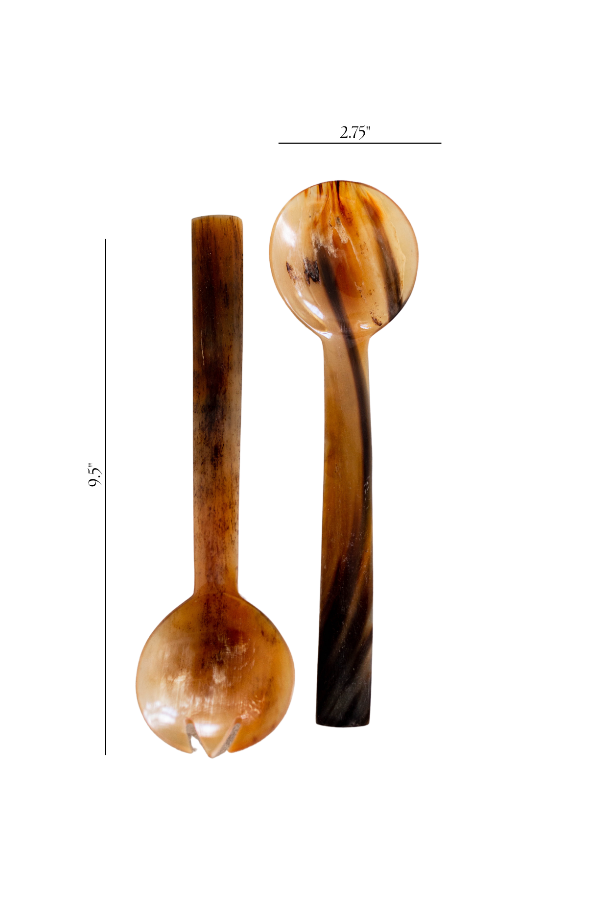 Luxe B Co Hand Cut Horn Salad Servers