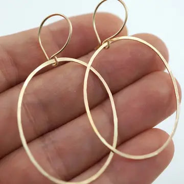 14k Gold Fill Oval Hoops