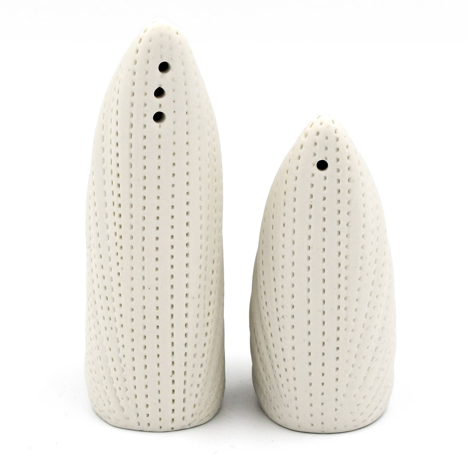 Art Floral Trading White Dotted Porcelain Salt and Pepper Shaker Set