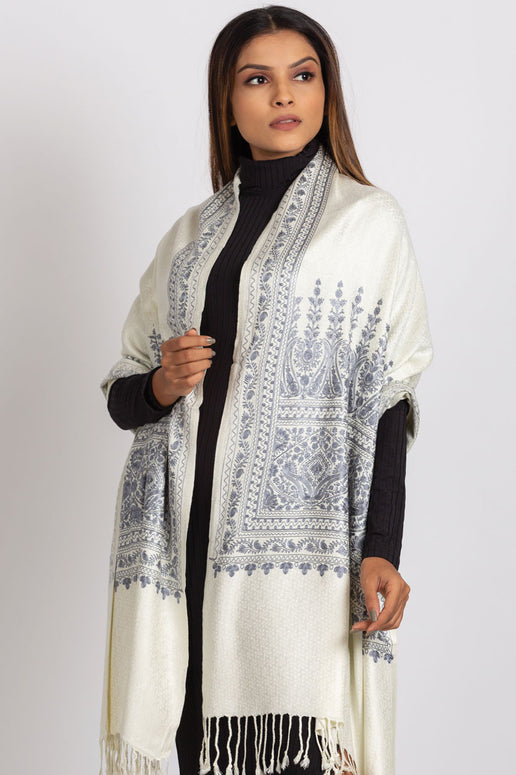 Vimala Ivory Shawl