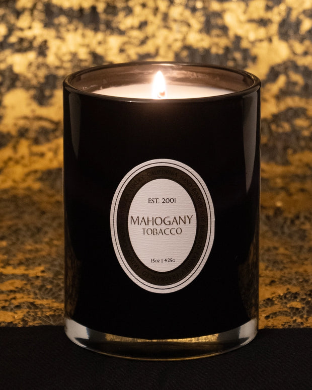 Mahogany Tobacco 15 oz. Glass Candle