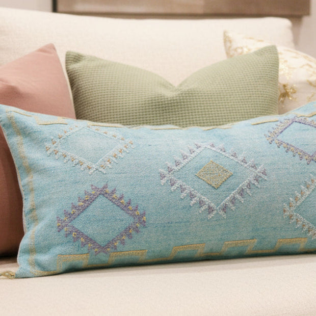 Eclectic Collective Turquoise Sabra Lumbar Pillow