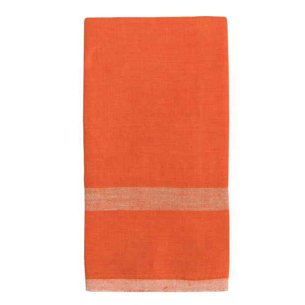Laundered Linen Orange/Natural Towels 20x30 - Set of 2