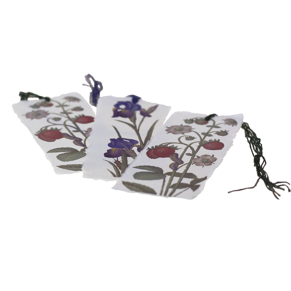 Epigr'am Strawberries & Iris Illumination Middle Ages Parchment Paper Bookmark