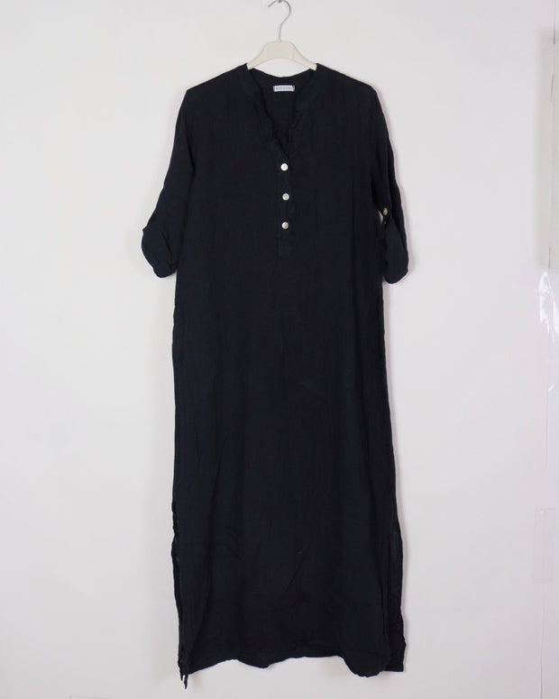 LÉA & LUC Button Down Long Linen Dress