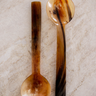 Luxe B Co Hand Cut Horn Salad Servers