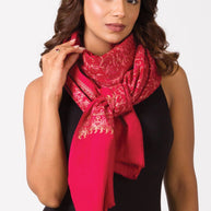 Paisley Embroidered Wool Shawl