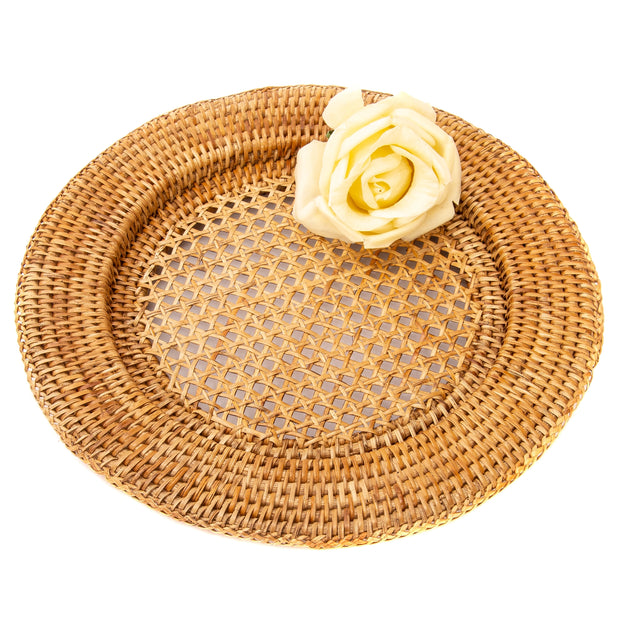 Open Weave Charger (Honey Brown)