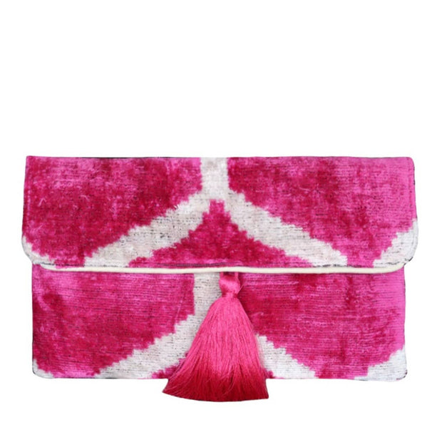 Silk Velvet Ikat Clutch