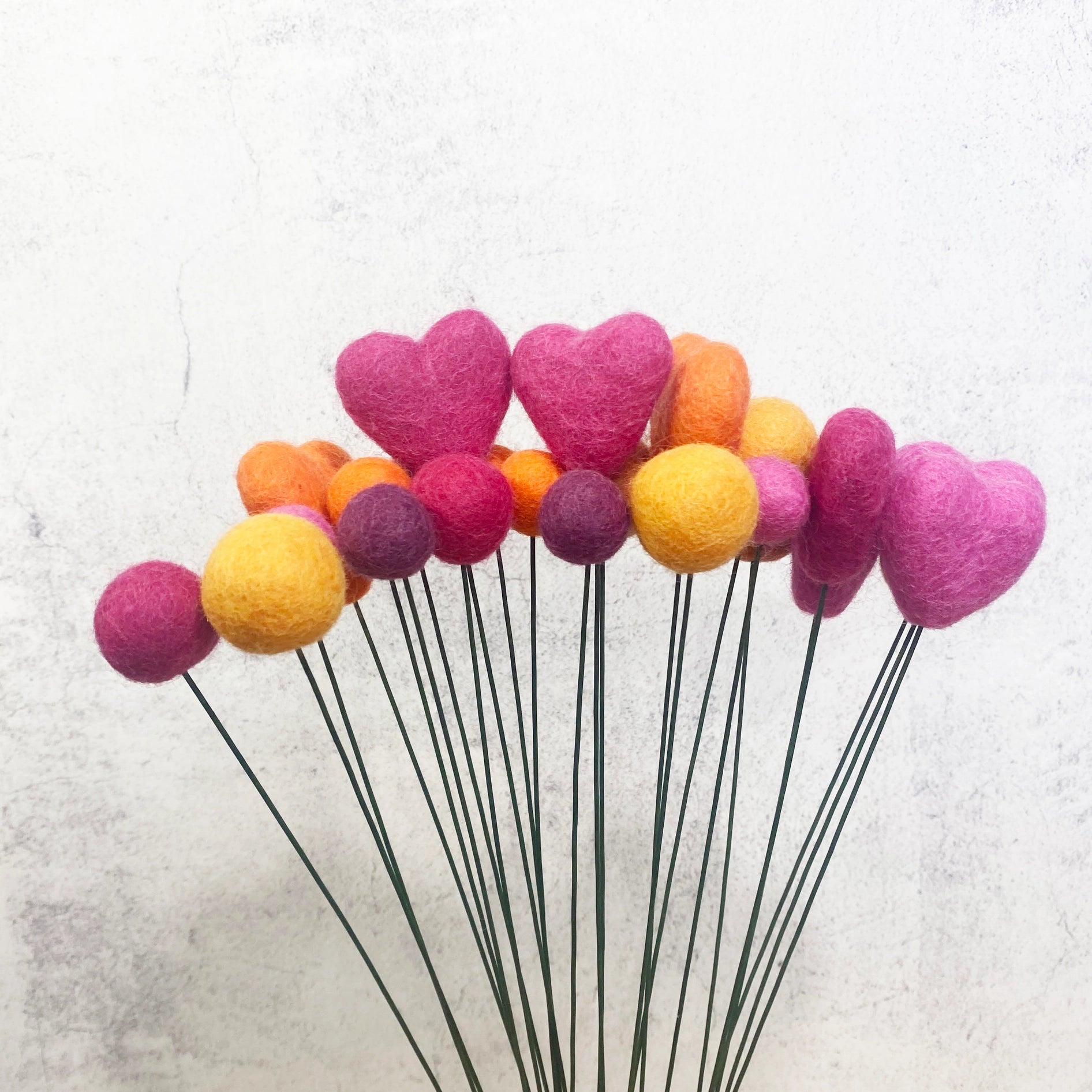 Felt Heart Ball Bouquet