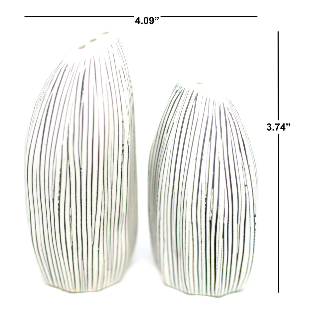 Art Floral Trading Seda Striped Porcelain Salt and Pepper Shaker Set