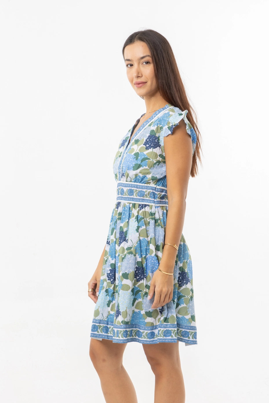 Bindu Mini Celine Dress Hydrangeas