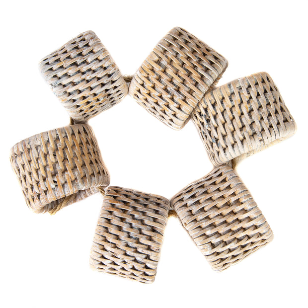 Rattan Oval Napkin Rings 6-piece Set