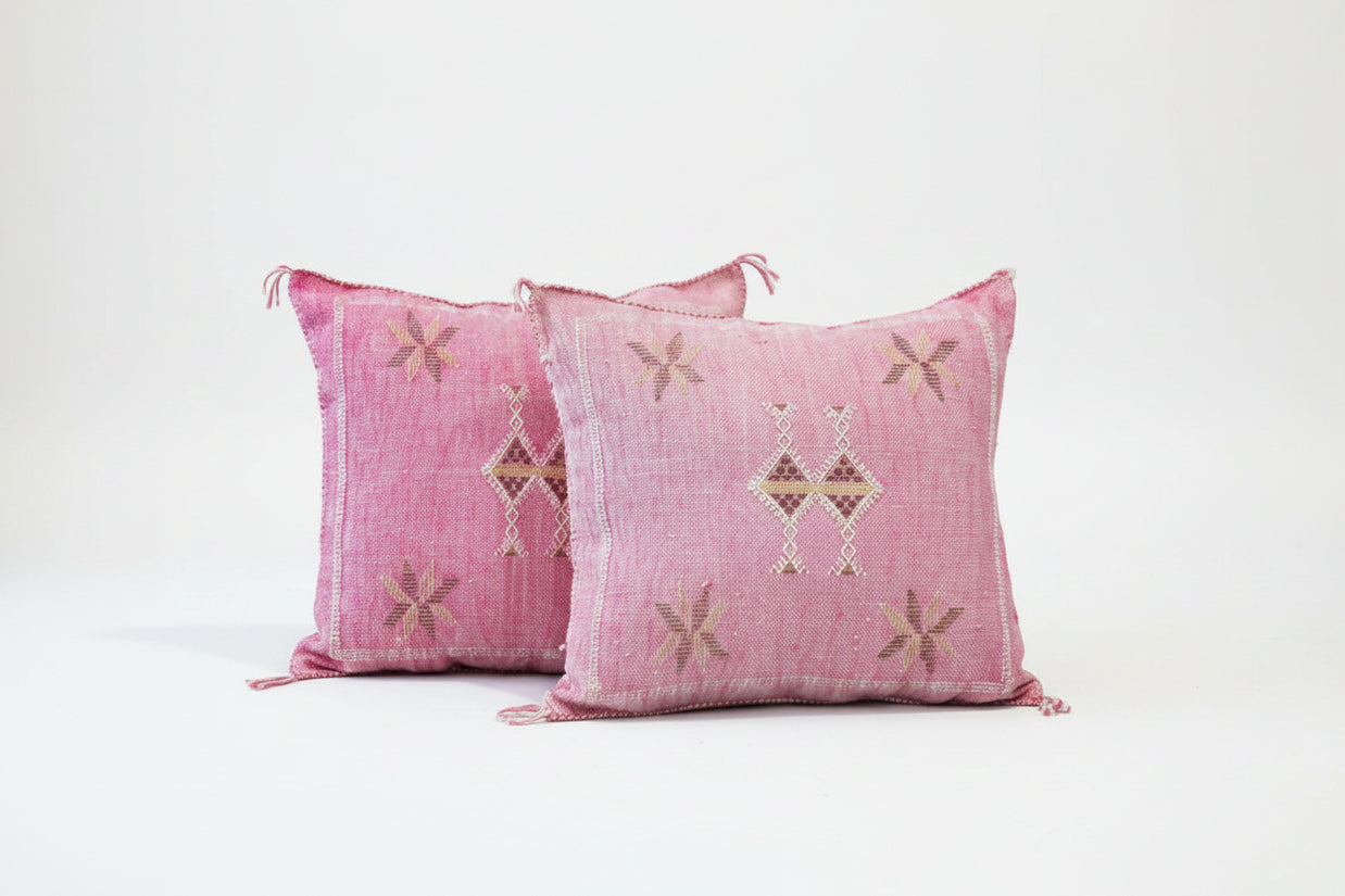 Eclectic Collective Pink Silk Sabra Pillow