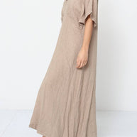 LÉA & LUC Flowing V-Neck Linen Maxi Dress