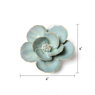 Teal Lotus - Ceramic Faux Flowers