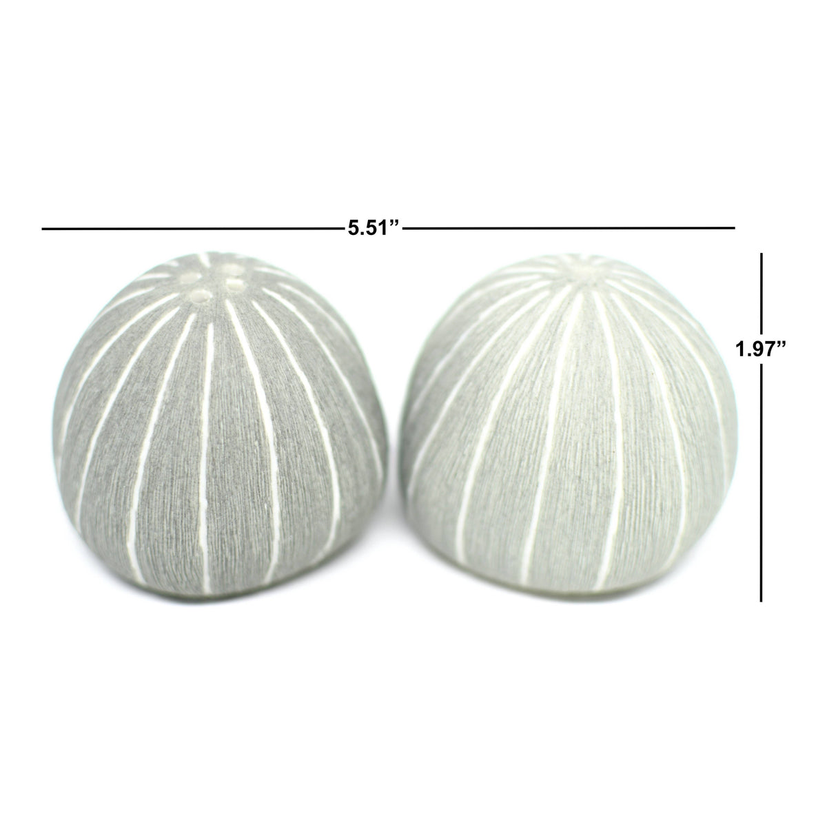 Art Floral Trading Grey Pebble Porcelain Salt and Pepper Shaker Set