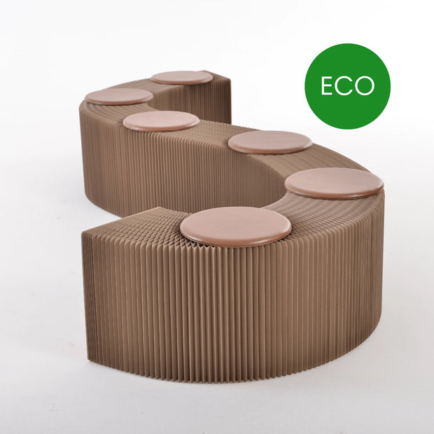 Paper Lounge - Foldable Paper Bench and Cushions