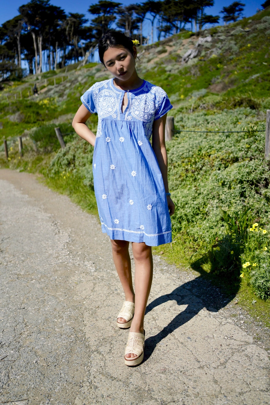 Dolma Ava Emb. Tunic Dress Chambray