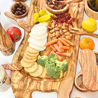 Olive Wood Charcuterie Board with Juice Well