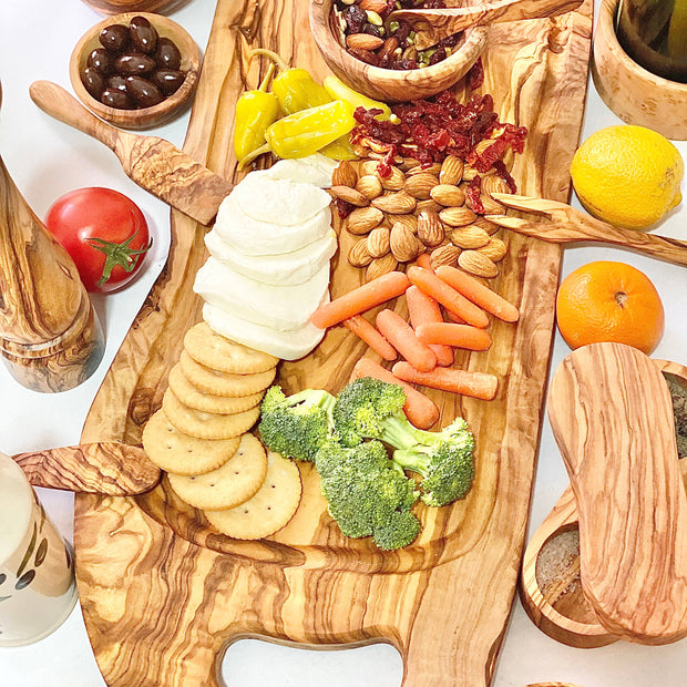 Olive Wood Charcuterie Board with Juice Well