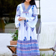 Dolma Frances Hand Block Printed Dress