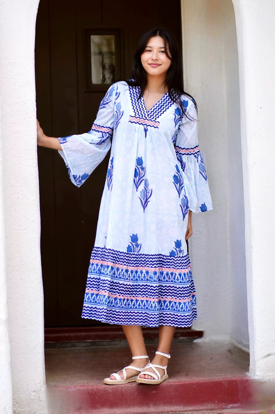 Dolma Frances Hand Block Printed Dress